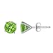 14K Gold Peridot Stud Earrings (1.80 CT ; 6 MM Round Cut)
