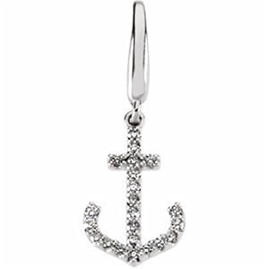 Diamond and White Gold Anchor Charm