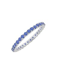 Sapphire Eternity Bangle 14K White Gold - 6.00 CT TGW