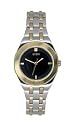 GUESS? Women's Two-Tone Black Dial Watch #U95004L1