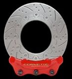 AUTOart Brake Disc 6-Piece Coaster Set With Diecast Red Caliper Holder: Corve...