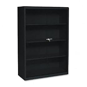 TENNSCO Executive Steel Bookcase w  Glass Drs, 4 Shelves, 36w x 15d x 52h, Black by Tennsco