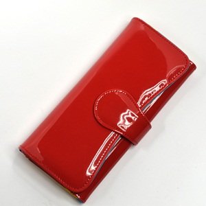 KLOUD City ® Red patent synthetic leather women clutch wallet