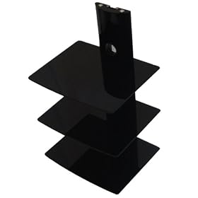 Cheetah Mounts AS3B 3 Shelf Wall Mount For LCD, LED, Plasma TV Components Including Cable Box, DVD Player, Stereo , etc.