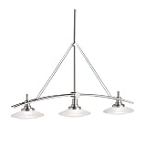 Kichler Lighting 2955NI Structures 3-Light Halogen Linear Chandelier/Island Light, Brushed Nickel with Satin-Etched Glass