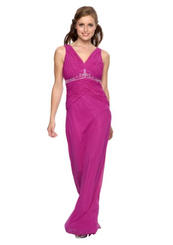 Astrapahl, Elegantes Abendkleid, in leichter A- Linie, Perlen, Farbe purple