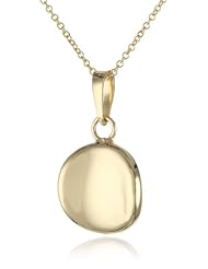 14k Italian Yellow Gold Pendant Necklace, 18"