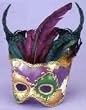 Venetian Multi-color Mardi gras Mask with Feather Crown