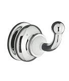 KOHLER K-12156-CW Fairfax Single Robe Hook, Polished Chrome with White Accents