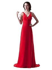 A-line V-neck  Lace Sleeveless Chiffon Floor Length Natural   Waistline Bridesmaid Dress  With Ruffles