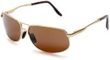 MAUI JIM BAYFRONT 205 H205-16 GOLD SATIN METAL HCL BRONZE AVIATOR POLARIZED SUNGLASSES SHADES