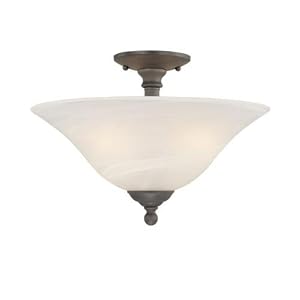 Riva Semi Flush Mount Light in Painted Bronze