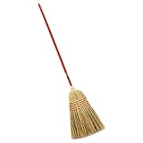 Rubbermaid FG638100 Red 1-Inch Handle Standard Corn Broom ~ Rubbermaid