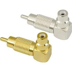 American Recorder (ART) RCA Male to RCA Female Right Angle Adapter, Gold by
