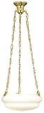 Late Victorian Chain and Bowl Chandelier With Ornate Shade Mounts