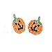 Adorable Pumpkin Ear Studs With Crystal Stones title=
