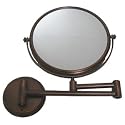 Oil Rubbed Bronze 8" Diameter 5x Magnifying Bathroom Cosmetic Vanity Wall Mount Mirror