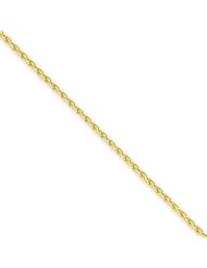 1.5mm, 14 Karat Yellow Gold, Round Wheat Chain - 8 inch