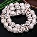 White Howlite Turquoise Carved Skull Loose Beads 15.5"L (Medium Size) - From Hibiscus Express