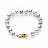 6x6.5mm A Quality Silver Overtone Japanese Akoya saltwater cultured pearl bracelet 8