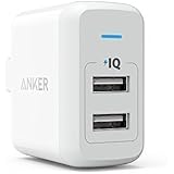 Anker 24W Dual USB Wall Charger PowerPort 2 (with Foldable Plug) for iPhone SE / 6s / 6 / 6 Plus, iPad Air 2 / Pro / mini 3, Galaxy S7 / S7 Edge / S6 / S6 Edge / Edge+, Note 5, LG G5 and More