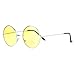 SA106 Color Groovy Hippie Wire Rim Round Circle Yellow Lens Sunglasses