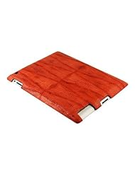 Red iPad 2 Clip On Case - Genuine Chicken and Hen Skin Leather