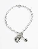 Ladies Sterling Silver Key and Heart Bracelet