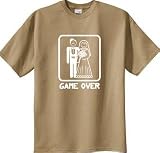 GAME OVER Funny Bride Groom Sand Color Novelty T-shirt