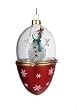 4.75" Spun Glass LED Lighted Color Changing Snowman Christmas Ornament