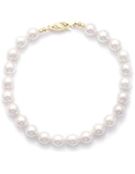 7 Inch 14k Yellow Gold 6-6.5mm (AAA) Akoya Pearl Bracelet
