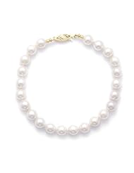 7 Inch 14k Yellow Gold 6-6.5mm (AA) Akoya Pearl Bracelet