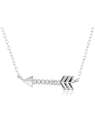 Sterling Silver Diamond-Accented Arrow Necklace, 18"
