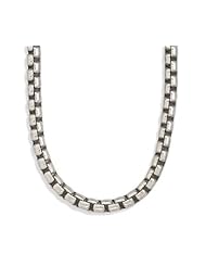 Sterling Silver 9" Oxidized Extra Large Box Chain Bracelet