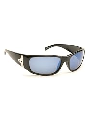 Fisherman Sunglass Elite Rio Guideline Eyewear (Shiny Black Frame, Gray Lens-Blue Mirrow... by 