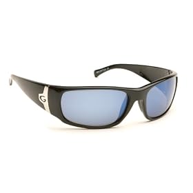 Click here to buy Fisherman Sunglass Elite Rio Guideline Eyewear (Shiny Black Frame, Gray Lens-Blue Mirrow....