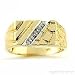 Mens Diamond Ring 14K Yellow Gold Great Pinky Ring