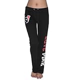 Pink Victoria's Secret Womens NFL Houston Texans Fall / Winter Cotton Sleepwear / Pajama Pants - Black