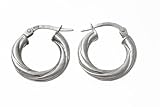 Image of 9ct White Gold UER 016W Ladies Hoop Earrings