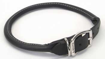 Coastal Pet Products Oak Tanned Black Leather Round Collar for Dogs