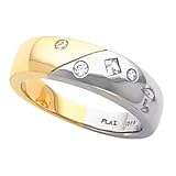 18K Yellow Gold and Platinum Diamond Band - 0.12 Ct. (ALSO AVAILABLE WITH GEMSTONES)