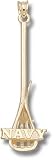 Navy Midshipmen Solid 10K Gold ''NAVY'' Lacrosse Pendant