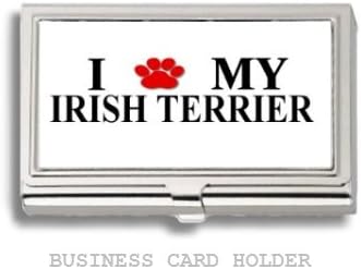 Irish Terrier Love My Dog Paw Business Card Holder Case