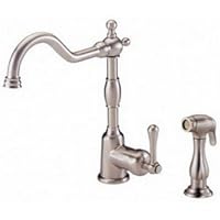 Danze D401557SS Opulence Single-Handle Kitchen Faucet with Lever Handle and Spray, Stainless Steel