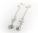 Light Blue Briolette Flowerpot Silver Earring