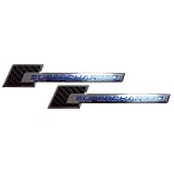 2 x REAL Carbon Fiber Supercharged Supercharger Aluminum Emblems in Blue for Chevy... by Unknown