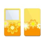 Retro Orange Flowers Design iPod classic Protector Skin Decal Sticker
