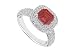 Ruby and Diamond Engagement Ring : 14K White Gold - 1.50 CT TGW