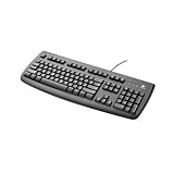 Dutch is Laser Engraved on English Brand New Keyboard English LogiTech 250 Wired USB Computer Keyboard (Black with White Letters)