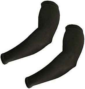Steel Cooler UV Protection Arm Cooling Sleeve for Sports &amp; Outdoor Activities-1 Pair (Black)